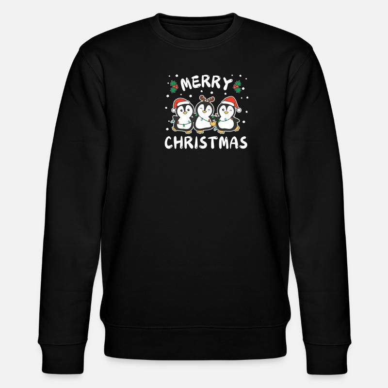 Joyeux Noël Doux Pingouin Noël - Sweat bio CHANGER Stanley/Stella Unisexe - noir