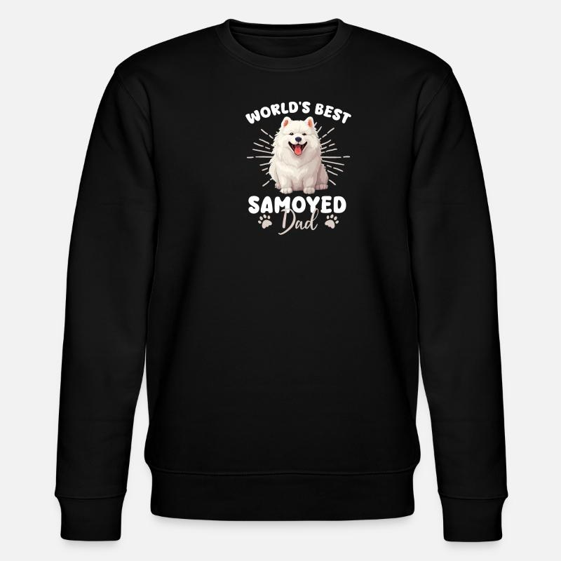 Samoyed Groovy Samoyed Dad - Stanley/Stella CHANGER Unisex Organic Sweatshirt - black