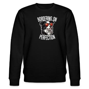 Border Collie Dog Border Collie Bordering On - Stanley/Stella CHANGER Unisex Organic Sweatshirt - black - Front - Nik (191cm) & Marisol (170cm)