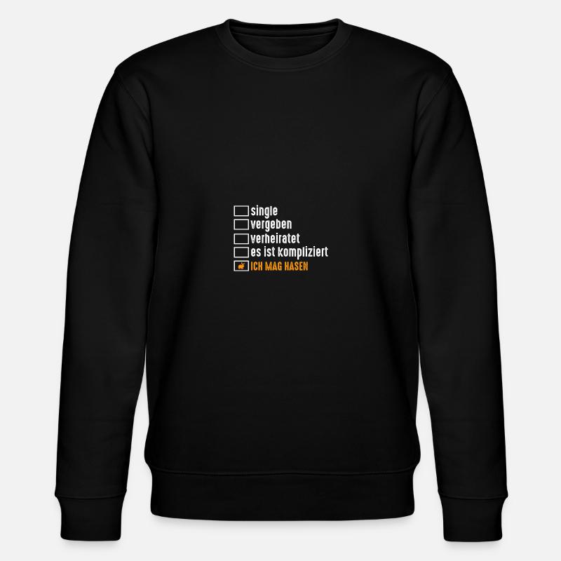 Kaninchen Hase - Stanley/Stella Unisex Bio-Sweatshirt CHANGER  - Schwarz