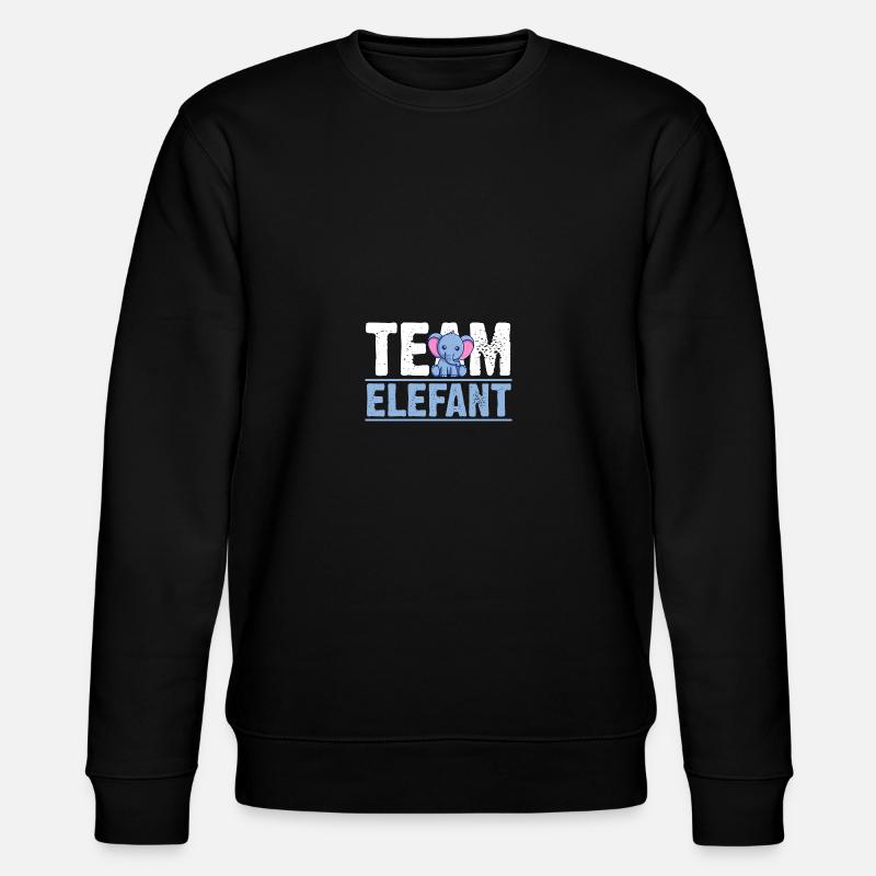 Elefant Elefanten - Stanley/Stella Unisex Bio-Sweatshirt CHANGER  - Schwarz