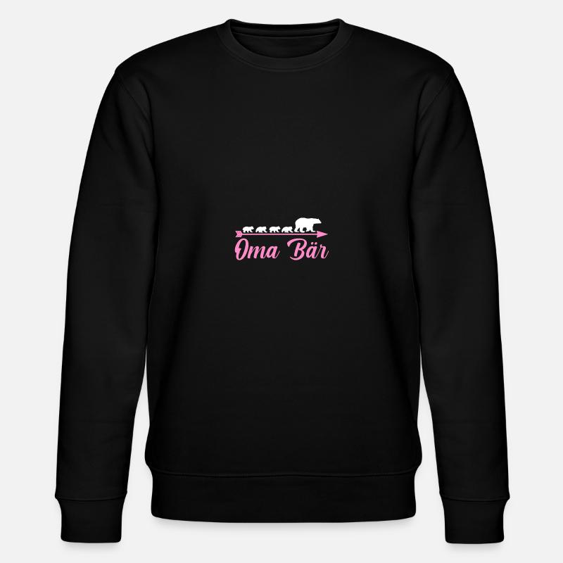 Großmutter Oma Bär - Stanley/Stella Unisex Bio-Sweatshirt CHANGER  - Schwarz