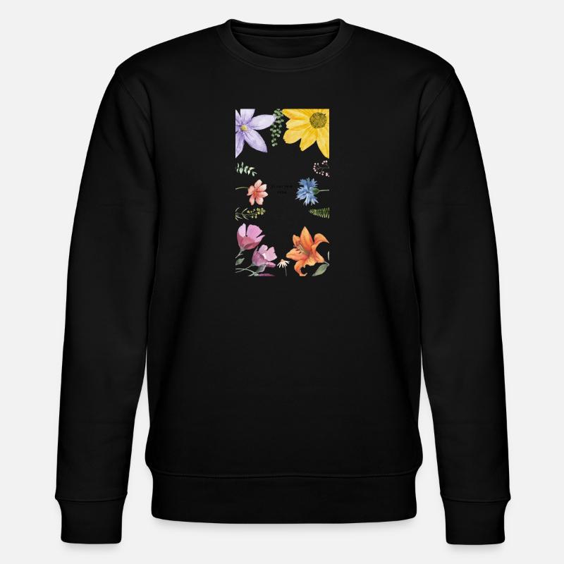 Flower Power - Stanley/Stella Unisex Bio-Sweatshirt CHANGER  - Schwarz