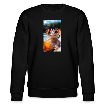 Axolotl Beach Vibes - Stanley/Stella Unisex Bio-Sweatshirt CHANGER  - Schwarz - Vorne - Nik (191cm) & Marisol (170cm)