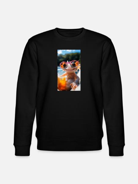 Axolotl Beach Vibes - Stanley/Stella CHANGER Unisex Organic Sweatshirt - black