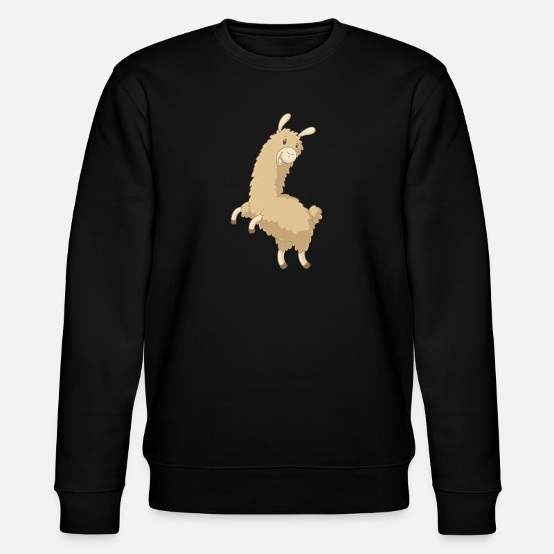 Springendes Comic Alpaka - Stanley/Stella Unisex Bio-Sweatshirt CHANGER  - Schwarz