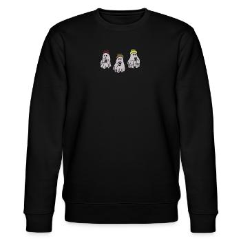 Spooky Buddies - Stanley/Stella Unisex Bio-Sweatshirt CHANGER  - Schwarz - Vorne - Nik (191cm) & Marisol (170cm)