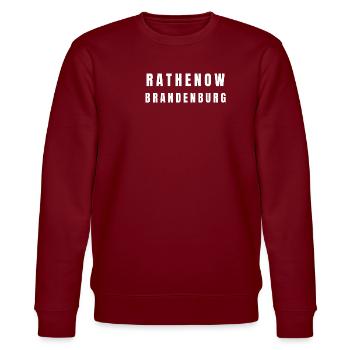 Rathenow Brandenburg - Stanley/Stella Unisex Bio-Sweatshirt CHANGER  - Burgunderrot - Vorne - Nik (191cm) & Marisol (170cm)