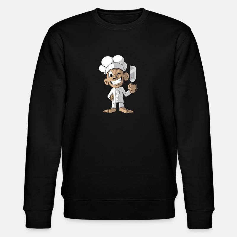 Funny Monkey Chef - Stanley/Stella CHANGER Unisex Organic Sweatshirt - black