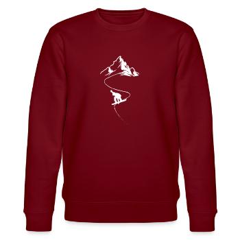 Snowboarder Wintersport Schnee - Stanley/Stella Unisex Bio-Sweatshirt CHANGER  - Burgunderrot - Vorne - Nik (191cm) & Marisol (170cm)