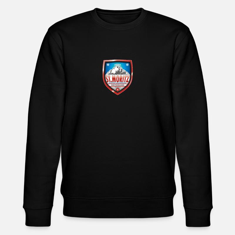 St. Moritz, Schweiz - Stanley/Stella Unisex Bio-Sweatshirt CHANGER  - Schwarz