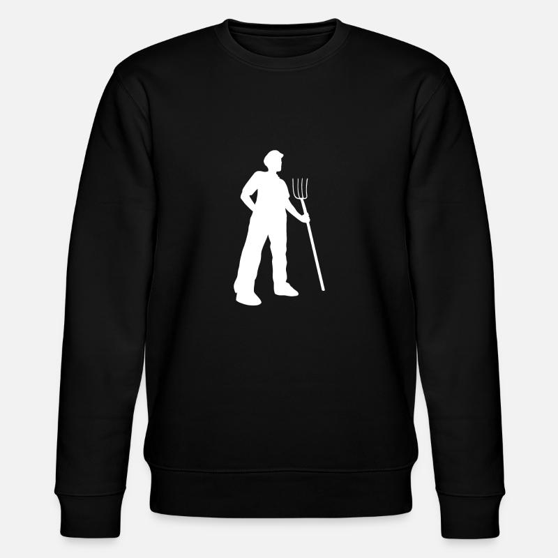 Agriculteur avec fourche - Sweat bio CHANGER Stanley/Stella Unisexe - noir