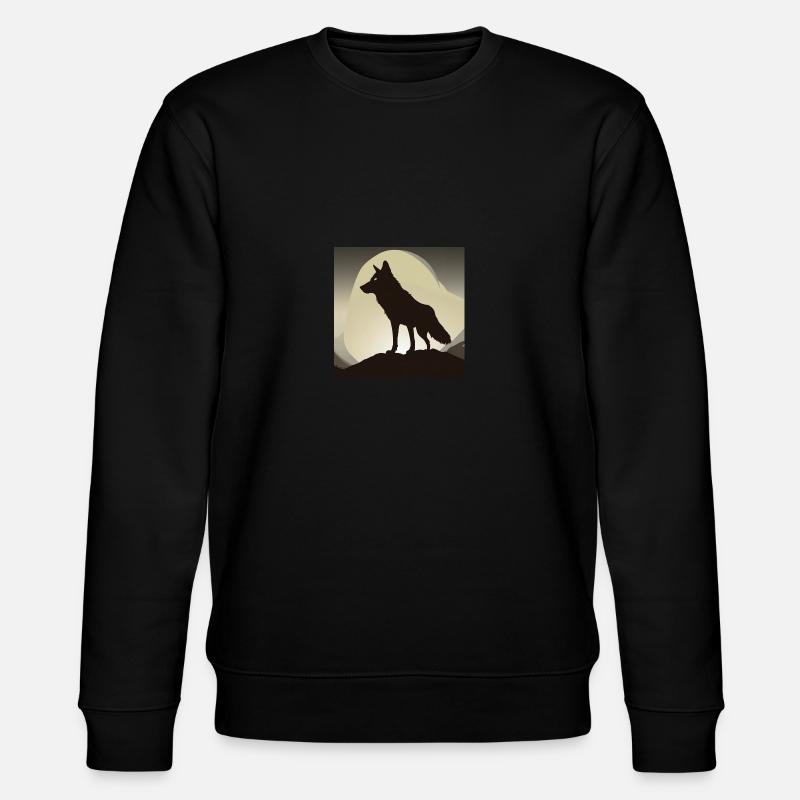 Wolf Silhouette - Stanley/Stella Unisex Bio-Sweatshirt CHANGER  - Schwarz