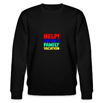 Help Me I'm On A Family Vacation - Stanley/Stella Unisex Bio-Sweatshirt CHANGER  - Schwarz - Vorne - Nik (191cm) & Marisol (170cm)