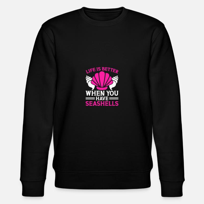 Shelling Seashell Hunter Collecting Seashells - Stanley/Stella Unisex Bio-Sweatshirt CHANGER  - Schwarz