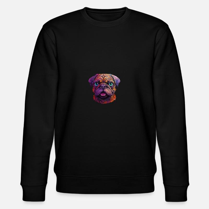 Mops farbenfroh - Stanley/Stella Unisex Bio-Sweatshirt CHANGER  - Schwarz