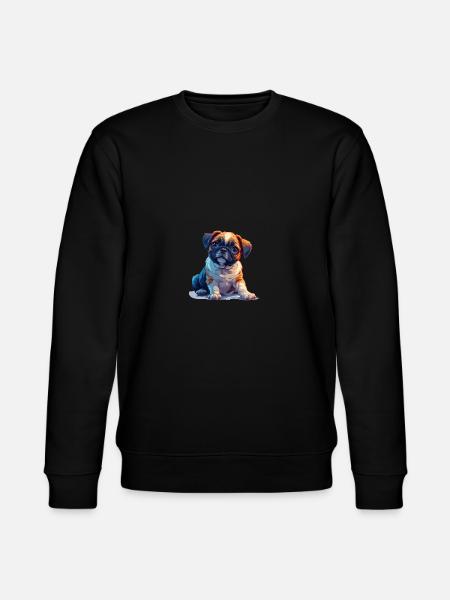 Mops Welpen sitzend - Stanley/Stella Unisex Bio-Sweatshirt CHANGER - Schwarz