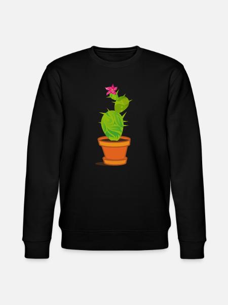 A cactus with blossom - Stanley/Stella CHANGER Unisex Organic Sweatshirt - black