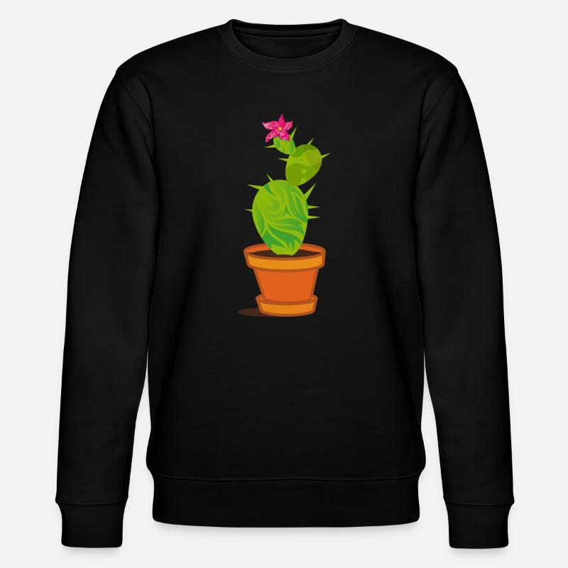 A cactus with blossom - Stanley/Stella CHANGER Unisex Organic Sweatshirt - black