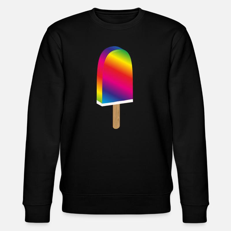 buntes Regenbogen-Eis für Sommerfans - Stanley/Stella Unisex Bio-Sweatshirt CHANGER  - Schwarz