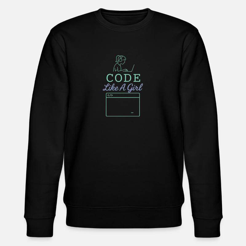 Code Like A Girl - Stanley/Stella Unisex Bio-Sweatshirt CHANGER  - Schwarz