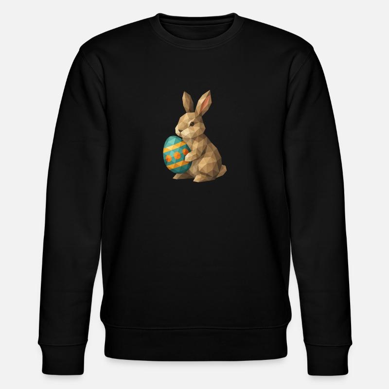 Geometrischer Osterhase - Stanley/Stella Unisex Bio-Sweatshirt CHANGER  - Schwarz