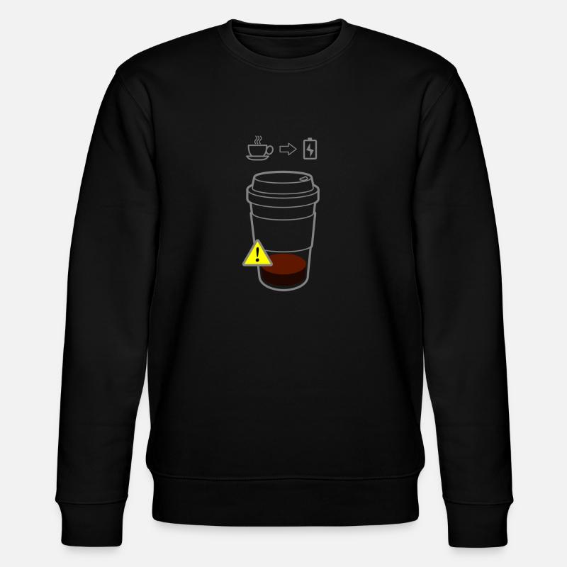 Warning Coffee Low - Stanley/Stella Unisex Bio-Sweatshirt CHANGER  - Schwarz