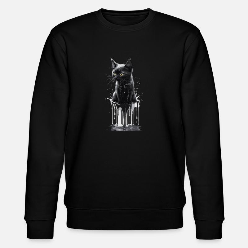 Cat Silver - Stanley/Stella Unisex Bio-Sweatshirt CHANGER  - Schwarz