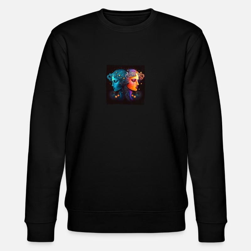 Gémeaux Zodiaque Aquarelle Aquarelle Boho - Sweat bio CHANGER Stanley/Stella Unisexe - noir