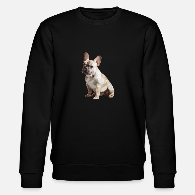 French Bulldog Low Poly Design - Stanley/Stella CHANGER Unisex Organic Sweatshirt - black