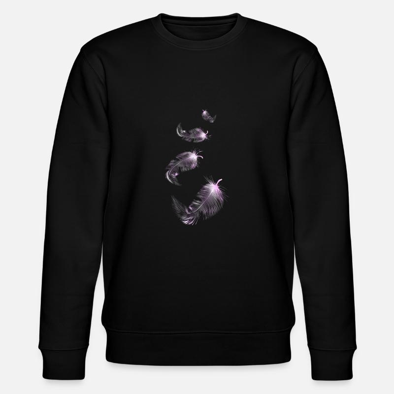 quatre plumes roses douces - Sweat bio CHANGER Stanley/Stella Unisexe - noir