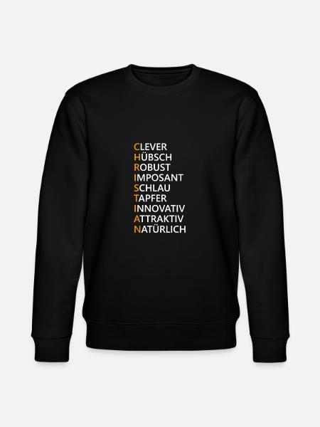 Christian Name Geschenk - Stanley/Stella Unisex Bio-Sweatshirt CHANGER - Schwarz