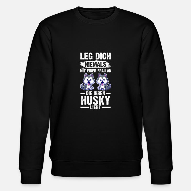 Hund Husky - Stanley/Stella Unisex Bio-Sweatshirt CHANGER  - Schwarz