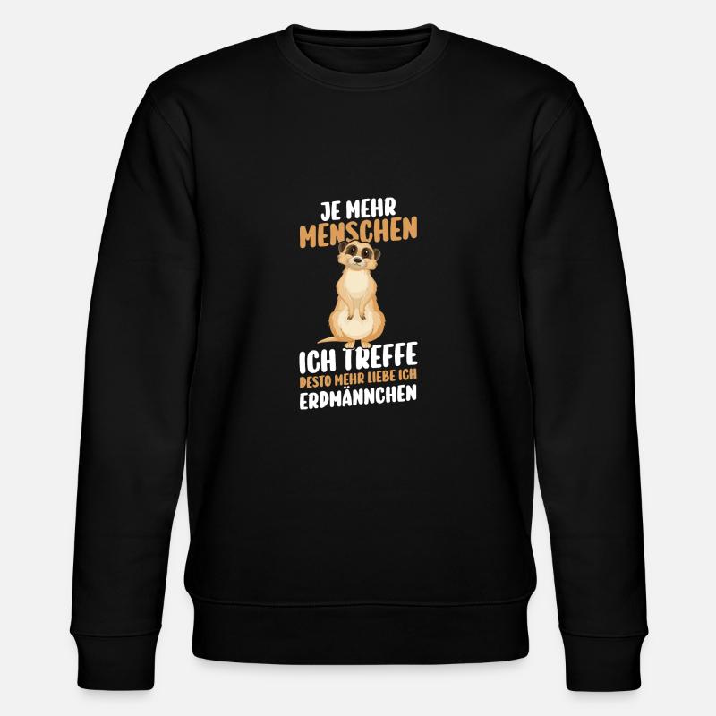 Erdmännchen - Stanley/Stella Unisex Bio-Sweatshirt CHANGER  - Schwarz