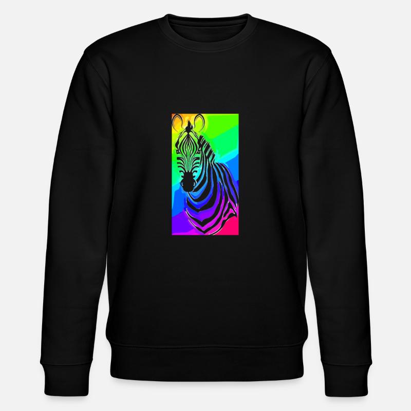 Zebra | Wildtier | Zoo | Afrika - Stanley/Stella Unisex Bio-Sweatshirt CHANGER  - Schwarz