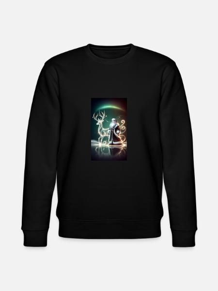 Reindeer with Santa Futuristic - Stanley/Stella CHANGER Unisex Organic Sweatshirt - black