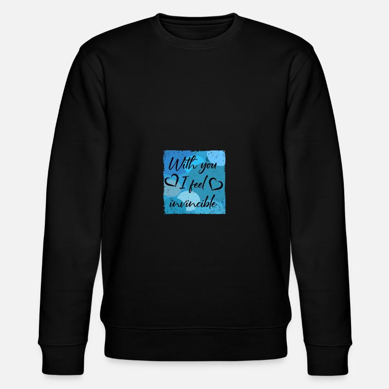 With you I feel invincible - Stanley/Stella Unisex Bio-Sweatshirt CHANGER  - Schwarz