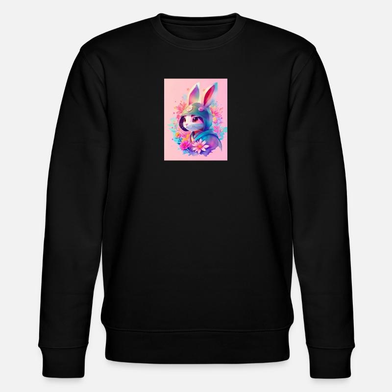 Lapin dans le style numérique - Sweat bio CHANGER Stanley/Stella Unisexe - noir