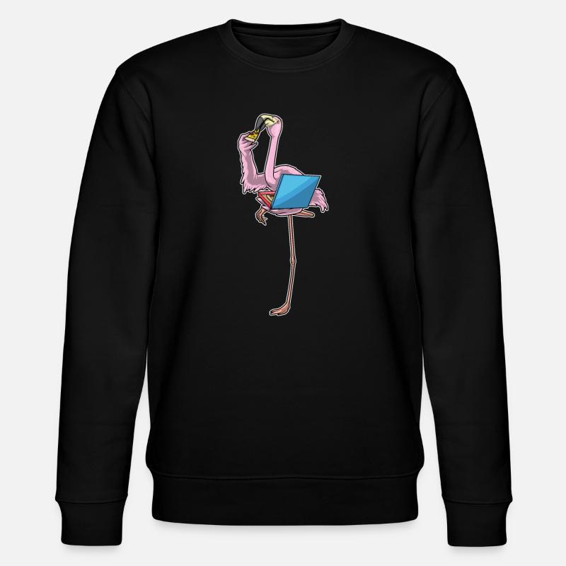 Flamingo Pizza - Stanley/Stella CHANGER Unisex Organic Sweatshirt - black