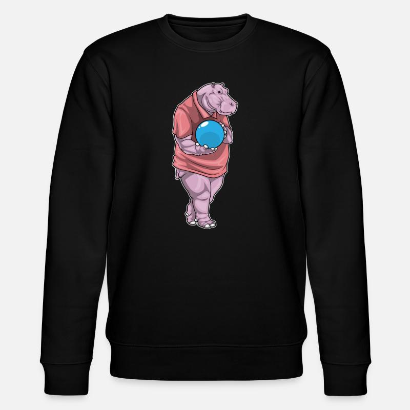 Hippo Bowling Bowling Ball - Stanley/Stella CHANGER Unisex Organic Sweatshirt - black