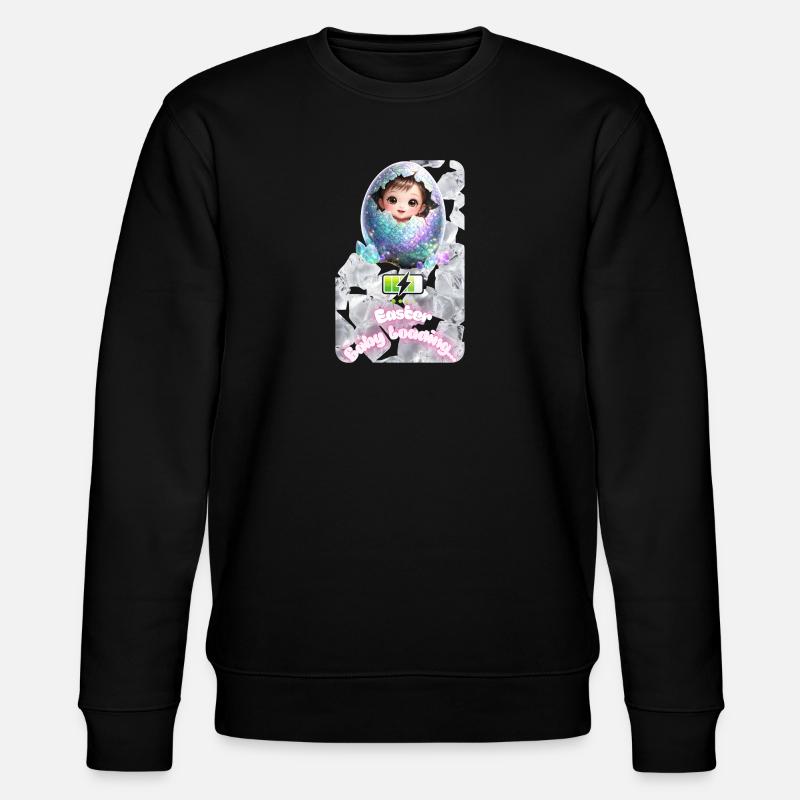 Osterknospe Baby-Ei Explosion - Stanley/Stella Unisex Bio-Sweatshirt CHANGER  - Schwarz