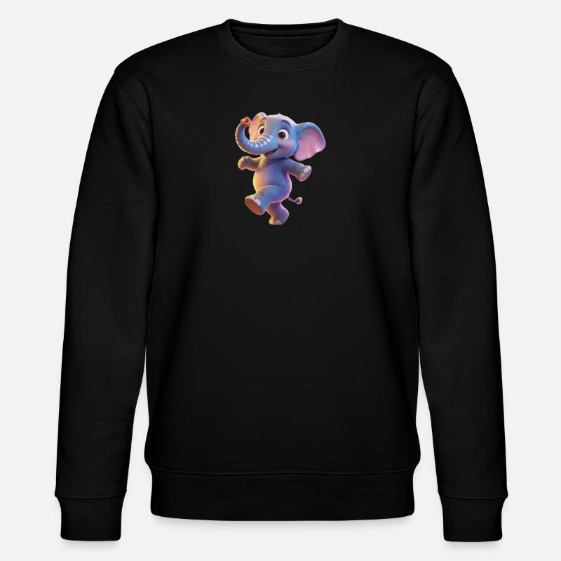 Neonfarben Elefanten-Tanzkind - Stanley/Stella Unisex Bio-Sweatshirt CHANGER  - Schwarz