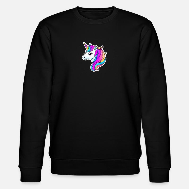 Einhorn - Stanley/Stella Unisex Bio-Sweatshirt CHANGER  - Schwarz