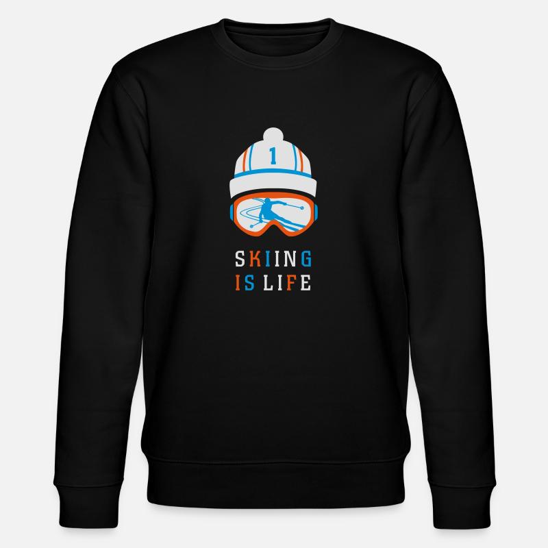 SKIING IS LIFE - Stanley/Stella Unisex Bio-Sweatshirt CHANGER  - Schwarz