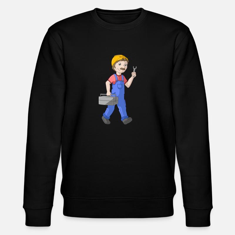 Comic Handwerker - Stanley/Stella Unisex Bio-Sweatshirt CHANGER  - Schwarz