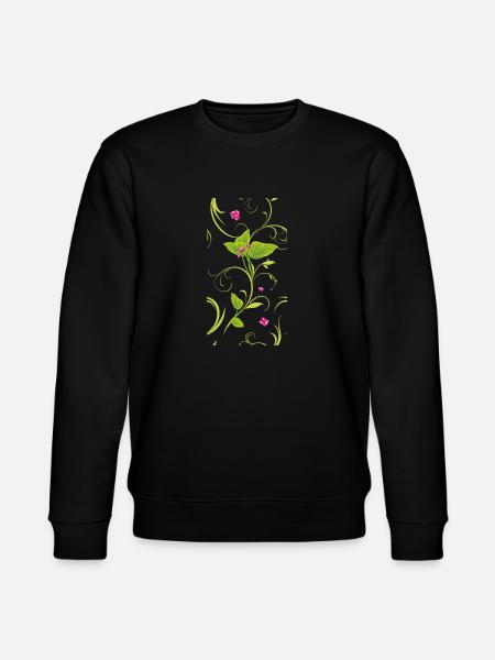 Sprig with pink flowers - Stanley/Stella CHANGER Unisex Organic Sweatshirt - black