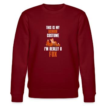 Fuchs Kostüm Party Wald Tier Geschenk Fuchs - Stanley/Stella Unisex Bio-Sweatshirt CHANGER  - Burgunderrot - Vorne - Nik (191cm) & Marisol (170cm)