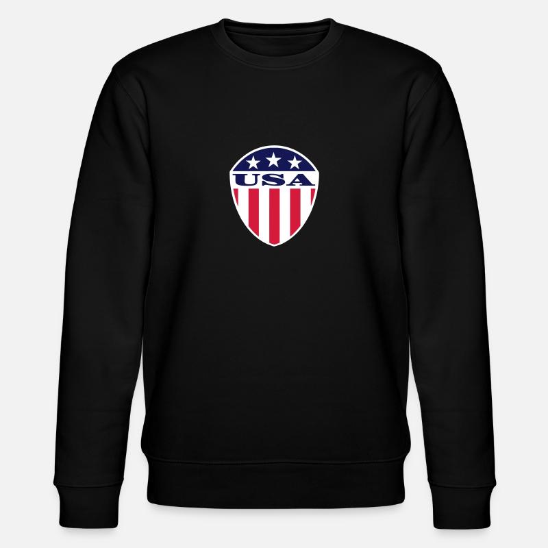 USA Flag Logo - Stanley/Stella Unisex Bio-Sweatshirt CHANGER  - Schwarz
