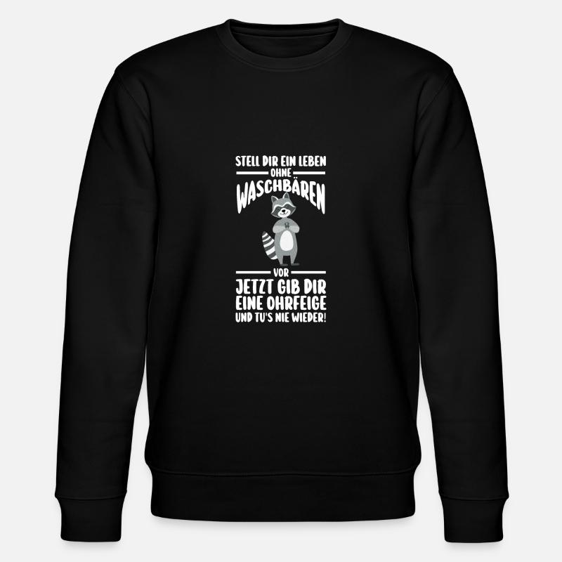 Waschbär - Stanley/Stella Unisex Bio-Sweatshirt CHANGER  - Schwarz