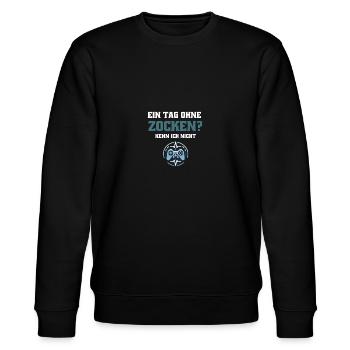 A day without gambling – I don't know it | Gamer Shirt - Stanley/Stella CHANGER Unisex Organic Sweatshirt - black - Front - Nik (191cm) & Marisol (170cm)